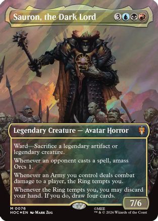 Sauron, the Dark Lord (Borderless) (Surge Foil) (HOB-076) - The Hobbit Foil