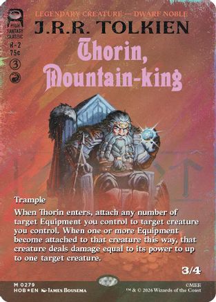 Thorin, Mountain-king (Borderless) (Surge Foil) (HOB-279) - The Hobbit Foil