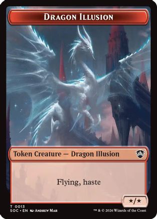 Dragon Illusion // Elemental (0019) Double-Sided Token (SOC-13 // 19) - Commander: Secrets of Strixhaven Foil