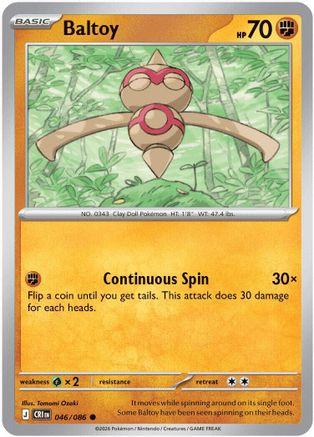 Baltoy 046  - Reverse Holofoil ME04 Chaos Rising - Common