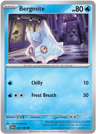 Bergmite 023  - Reverse Holofoil ME04 Chaos Rising - Common