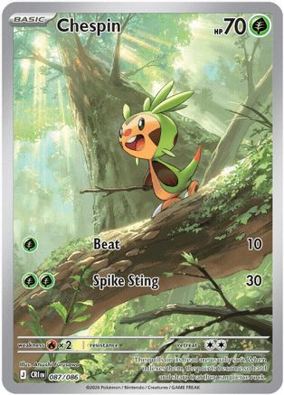 Chespin 087/086  - Holofoil ME04 Chaos Rising - Illustration Rare