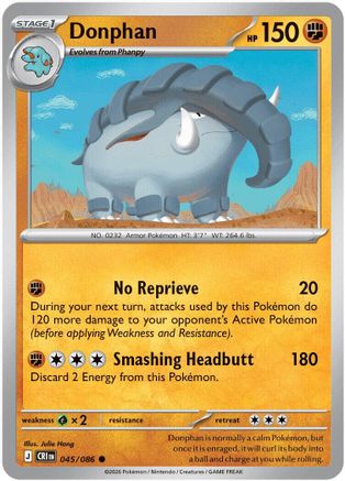 Donphan 045  - Reverse Holofoil ME04 Chaos Rising - Common