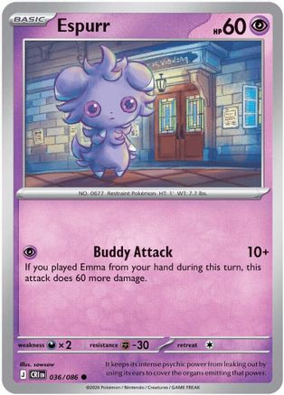Espurr 036  - Reverse Holofoil ME04 Chaos Rising - Common