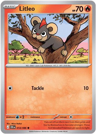 Litleo 014  - Reverse Holofoil ME04 Chaos Rising - Common