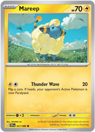 Mareep 027  - Reverse Holofoil ME04 Chaos Rising - Common
