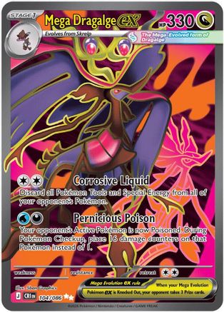Mega Dragalge ex 104/086  - Holofoil ME04 Chaos Rising - Ultra Rare