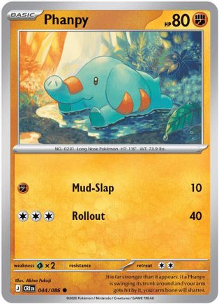 Phanpy 044  - Reverse Holofoil ME04 Chaos Rising - Common