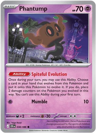 Phantump 038  - Reverse Holofoil ME04 Chaos Rising - Common