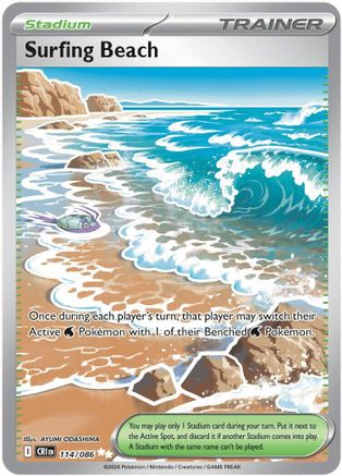 Surfing Beach 114  - Holofoil ME04 Chaos Rising - Ultra Rare