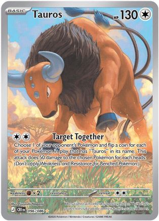 Tauros 096/086  - Holofoil ME04 Chaos Rising - Illustration Rare