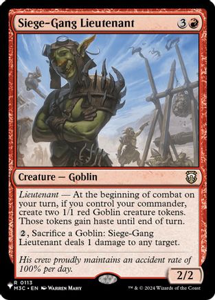 Siege-Gang Lieutenant (LIST-113) - The List Reprints