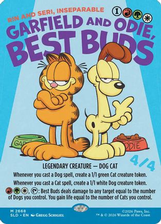 Garfield and Odie, Best Buds - Rin and Seri, Inseparable (SLD-2668) - Secret Lair Drop Series Foil
