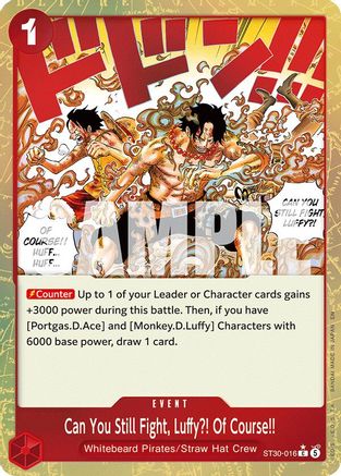 Can You Still Fight, Luffy?! Of Course!! (Parallel) (ST30-016) - Starter Deck EX: Luffy & Ace Foil