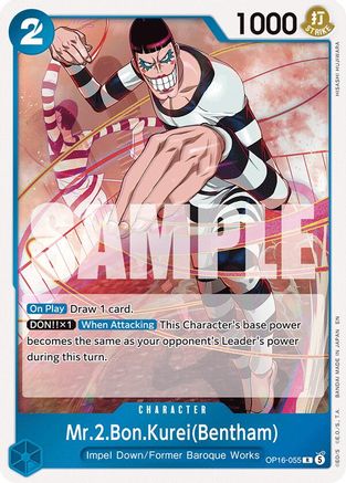 Mr.2.Bon.Kurei(Bentham) (055) (OP16-055) - The Time of Battle Foil