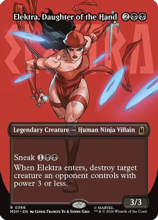 Elektra, Daughter of the Hand (Borderless) (0366) (MSH-366) - Marvel Super Heroes Foil