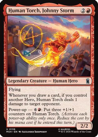 Human Torch, Johnny Storm (MSH-136) - Marvel Super Heroes Foil
