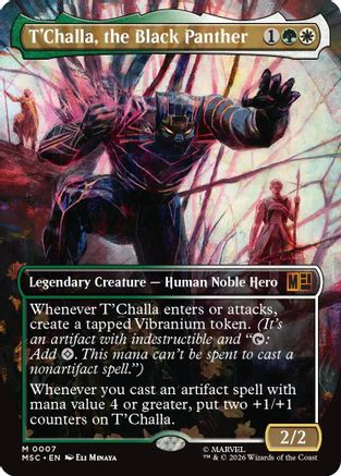 T'Challa, the Black Panther (Borderless) (MSC-007) - Commander: Marvel Super Heroes Foil