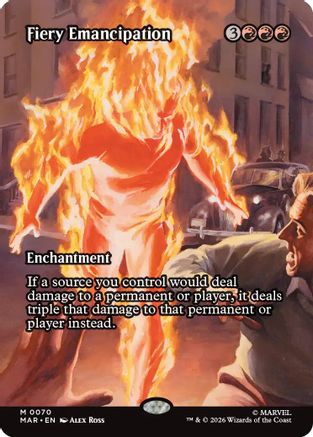 Fiery Emancipation (Borderless) (MAR-070) - Marvel Universe Eternal-Legal Foil