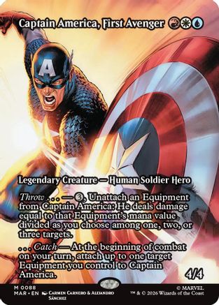 Captain America, First Avenger (Borderless) (MAR-088) - Marvel Universe Eternal-Legal Foil