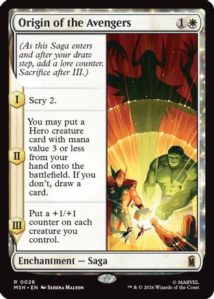 Origin of the Avengers (MSH-028) - Marvel Super Heroes Foil