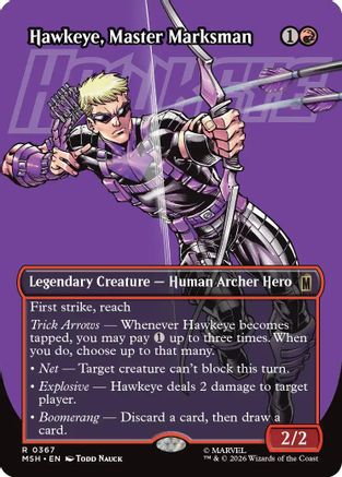 Hawkeye, Master Marksman (Borderless) (MSH-367) - Marvel Super Heroes Foil