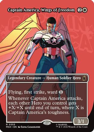Captain America, Wings of Freedom (Borderless) (MSH-353) - Marvel Super Heroes