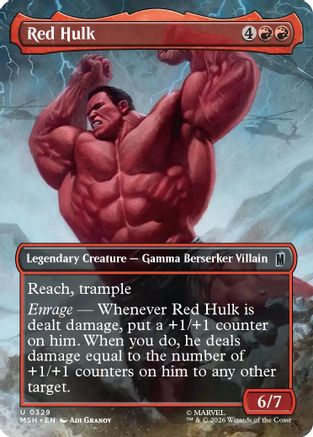 Red Hulk (Borderless) (MSH-329) - Marvel Super Heroes Foil