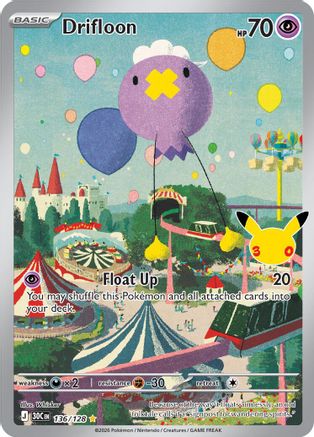Drifloon 136  - Holofoil ME 30th Celebration - Illustration Rare