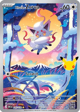 Hisuian Zorua 145  - Holofoil ME 30th Celebration - Illustration Rare