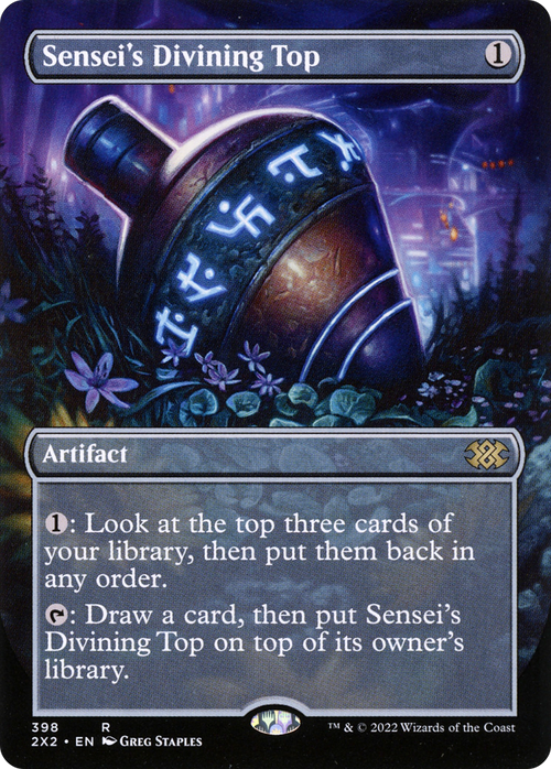 Sensei's Divining Top (Borderless) (2X2-398) - Double Masters 2022 Foil