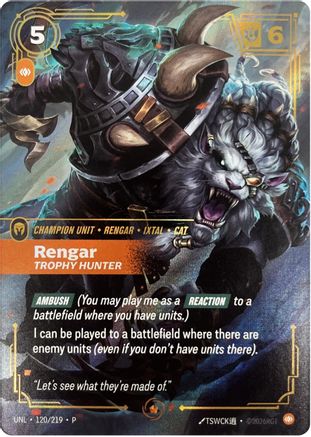 Rengar - Trophy Hunter (120/219) - Riftbound Organized Play Promotional Cards Foil