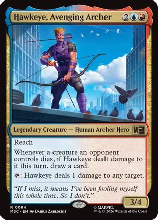 Hawkeye, Avenging Archer (MSC-084) - Commander: Marvel Super Heroes