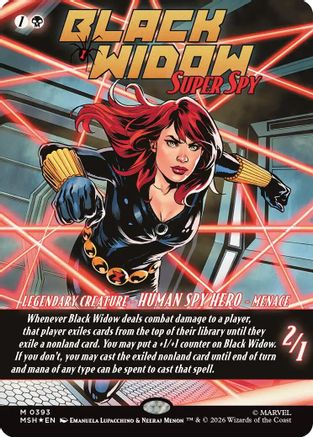 Black Widow, Super Spy (Borderless) (0393) (MSH-393) - Marvel Super Heroes Foil
