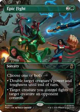 Epic Fight (Borderless) (MSH-351) - Marvel Super Heroes Foil