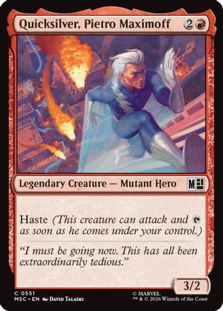 Quicksilver, Pietro Maximoff (0551) (MSC-551) - Commander: Marvel Super Heroes