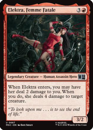 Elektra, Femme Fatale (MSC-687) - Commander: Marvel Super Heroes