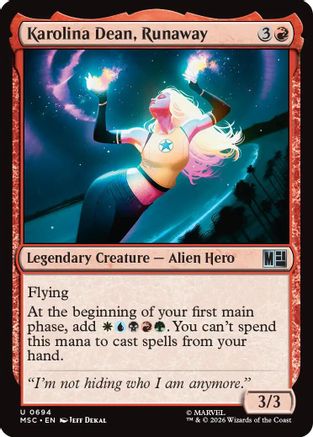 Karolina Dean, Runaway (MSC-694) - Commander: Marvel Super Heroes Foil