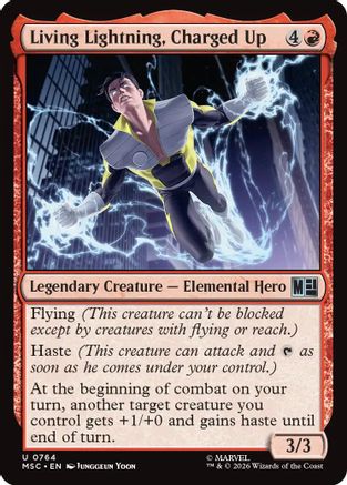 Living Lightning, Charged Up (MSC-764) - Commander: Marvel Super Heroes Foil