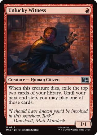 Unlucky Witness (MSC-812) - Commander: Marvel Super Heroes