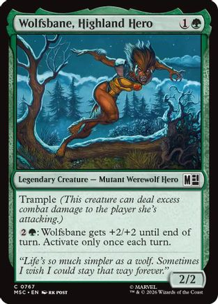 Wolfsbane, Highland Hero (MSC-767) - Commander: Marvel Super Heroes