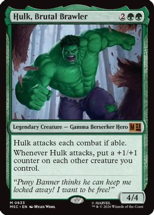 Hulk, Brutal Brawler (MSC-833) - Commander: Marvel Super Heroes