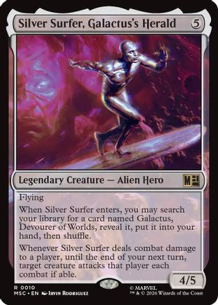 Silver Surfer, Galactus's Herald (Surge Foil) (MSC-010) - Commander: Marvel Super Heroes Foil