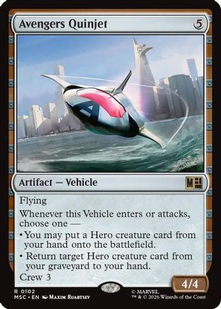 Avengers Quinjet (Surge Foil) (MSC-102) - Commander: Marvel Super Heroes Foil