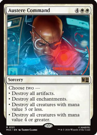 Austere Command (Surge Foil) (MSC-121) - Commander: Marvel Super Heroes Foil