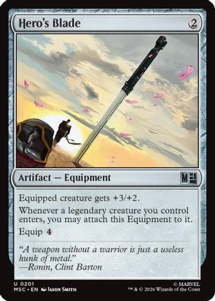 Hero's Blade (Surge Foil) (MSC-201) - Commander: Marvel Super Heroes Foil