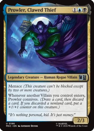 Prowler, Clawed Thief (Surge Foil) (MSC-186) - Commander: Marvel Super Heroes Foil