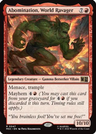 Abomination, World Ravager (Surge Foil) (MSC-047) - Commander: Marvel Super Heroes Foil