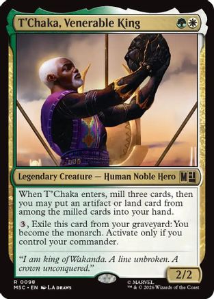 T'Chaka, Venerable King (Surge Foil) (MSC-098) - Commander: Marvel Super Heroes Foil