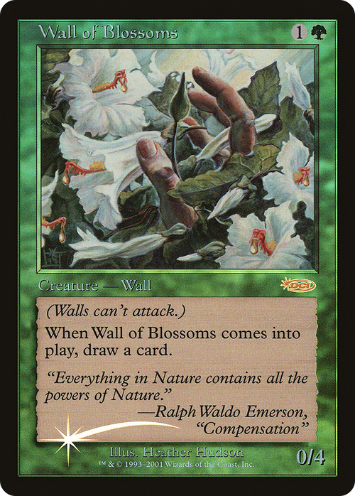 Wall of Blossoms (FNM-) - Friday Night Magic 2002 Foil